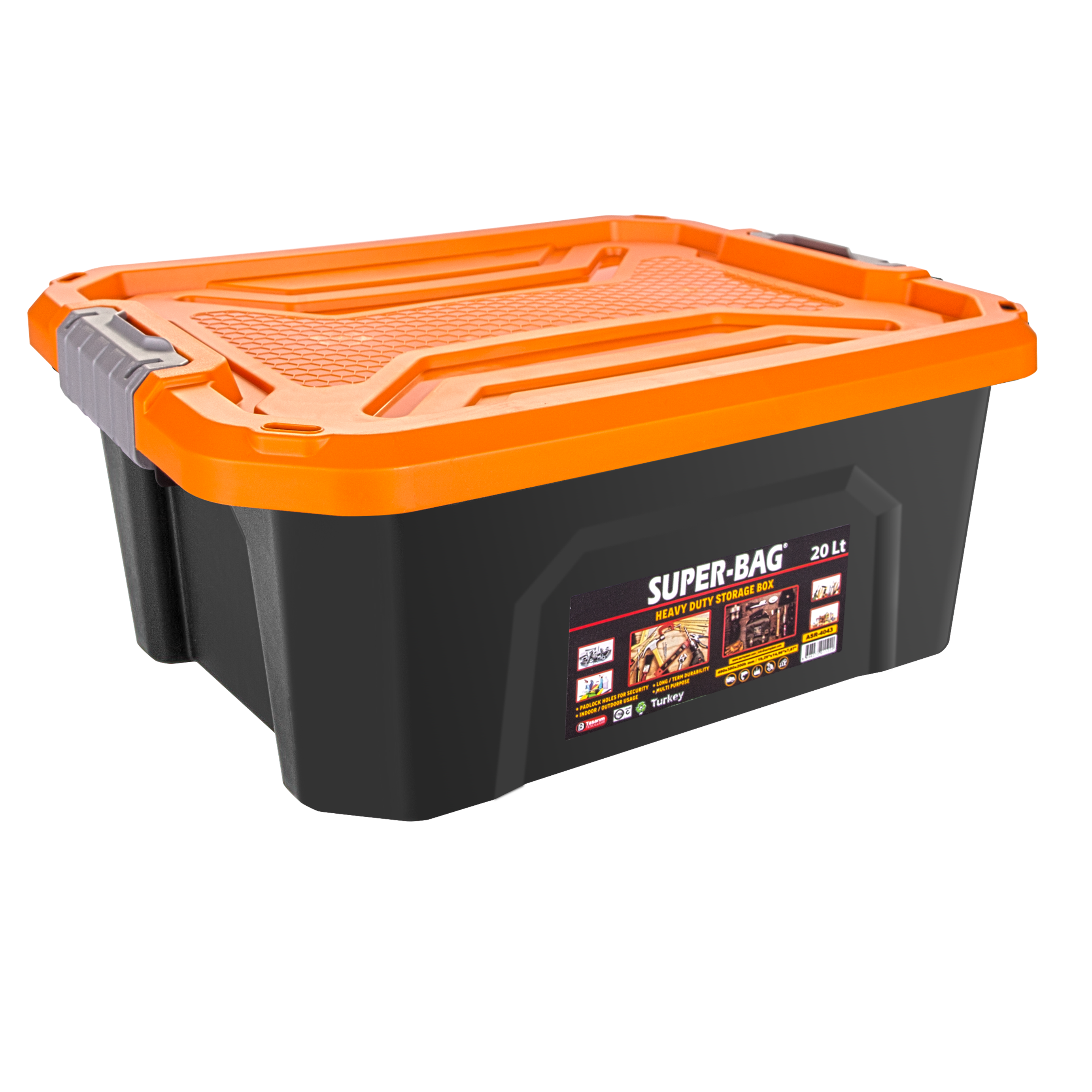 ASR-4043 Superbag Saklama Kutusu Renkli Kapak 20 LT